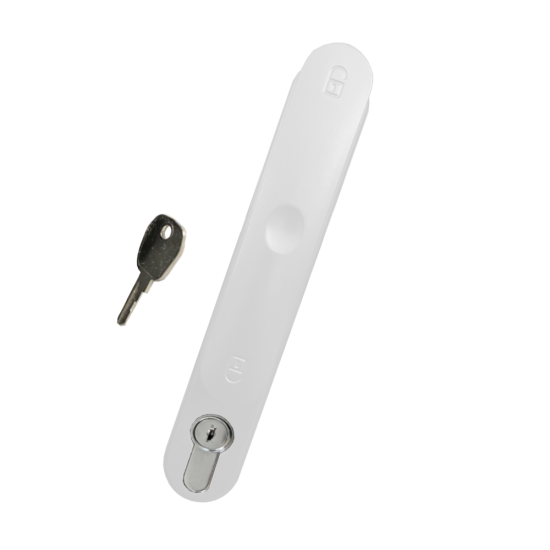 ALUK Pop Out Bi-Fold Handle Locking White - Click Image to Close