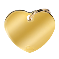 SILCA My Family Heart Shape ID Tag With Split Ring Large Brass