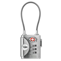 YALE YTP3 TSA Soft Shackle Combination Padlock Silver
