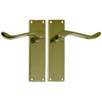ASEC Vital Victorian Plate Mounted Scroll Lever Furniture 100mm PB Latch