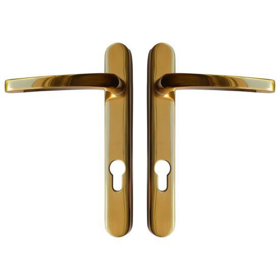 ASEC Vital Lever Short Backplate 122mm Polished Gold 122mm Centres - Click Image to Close