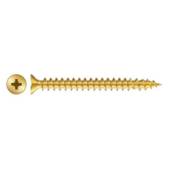 RAPIERSTAR Sharp Point Wood Screw - Countersunk 3.5mm x 30mm - YP (Qty 200) - Click Image to Close