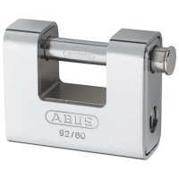 ABUS 92 Series Steel Clad Brass Sliding Shackle Shutter Padlock 78mm KA (8522) 92/80 Boxed