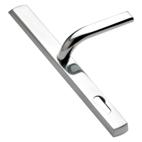 LOXTA 92 Lever/Lever UPVC Furniture - 278mm Backplate Polished Silver