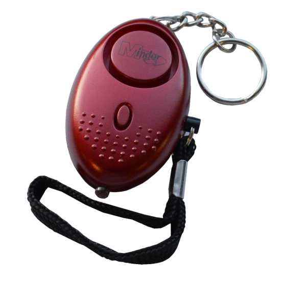 MINDER Mini Keyring Torch Personal Alarm Red - Click Image to Close