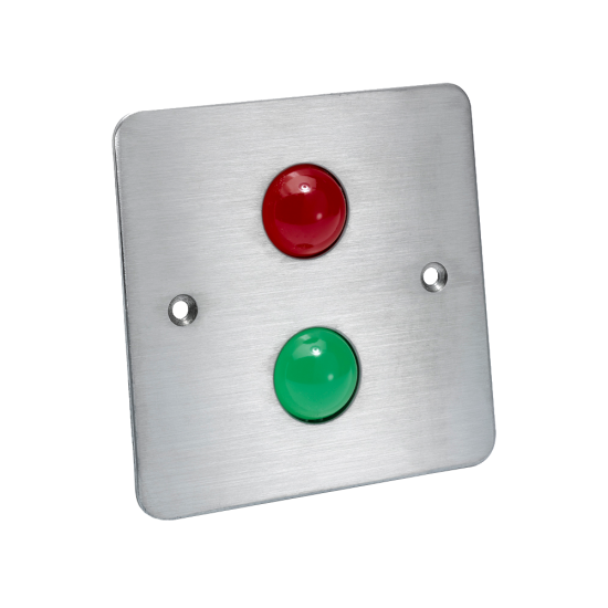 ICS TLM range LED Indicator Plate 1 Gang SS Red Green TLM200 - Click Image to Close