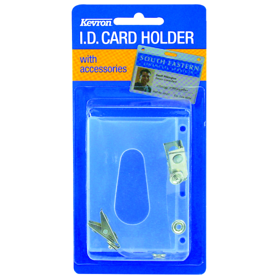 KEVRON ID1013 CL Clear Card Holder with Clips Clear - Click Image to Close