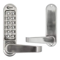 ASEC AS4300 Series Lever Operated Digital Lock No Latch AS4305 Free Passage Stainless Steel