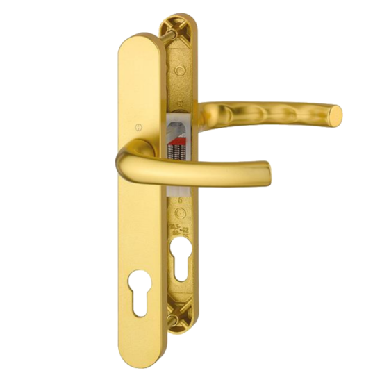HOPPE Tokyo 92mm Lever/Lever Narrow Backplate Door Handle 1710RH/3633N/3623N 92mm Centres Gold - Click Image to Close