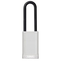 ABUS 74HB Series Long Shackle Lock Out Tag Out Coloured Aluminium Padlock White