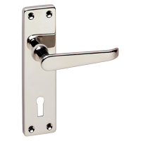 ASEC URBAN Classic Victorian Lever on Plate Lock Door Furniture Polished Nickel (Visi)