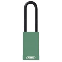 ABUS 74HB Series Long Shackle Lock Out Tag Out Coloured Aluminium Padlock Green