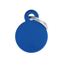 SILCA My Family Round Disc ID Tag With Split Ring Small Blue