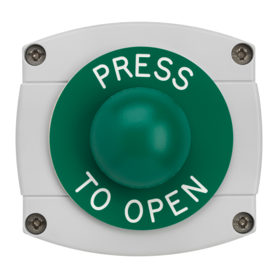 ASEC Surface Mounted Dome Button `Press To Open` - Click Image to Close