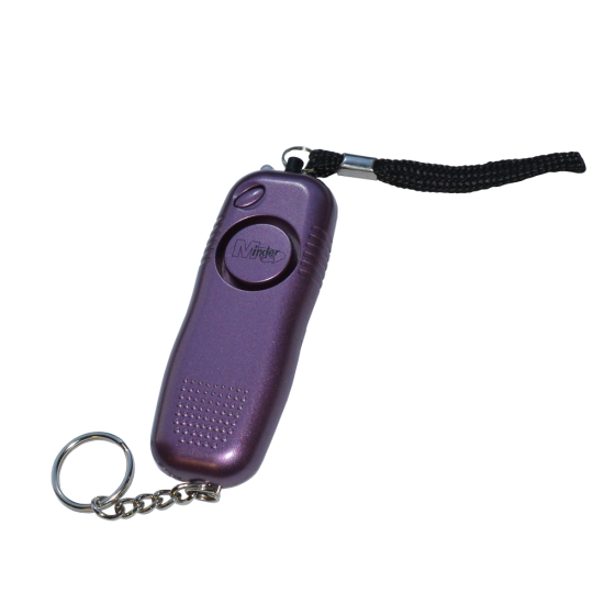 MINDER Mini Pendant Keyring Torch Personal Alarm Purple - Click Image to Close
