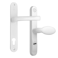 MILA Pro Secure PAS24 2 Star 240mm Lever/Pad Door Furniture 92/62 Centres White (Bagged)