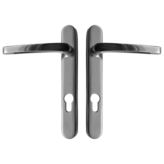 ASEC Vital Lever Short Backplate 122mm Polished Silver 122mm Centres - Click Image to Close