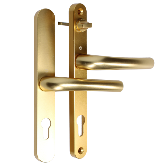 HOPPE Tokyo 92/62 Lever/Lever Narrow Backplate Door Handle With Internal Turn 1710RH/3633N/3623N 92/62 Centres Gold - Click Image to Close