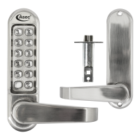 ASEC AS4300 Series Lever Operated Digital Lock With Clutched Handle & 60mm Latch AS4301 Stainless Steel