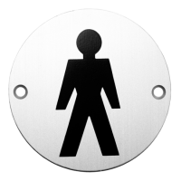 ASEC Aluminium Metal Toilet Door Sign 76mm SAA `Male`
