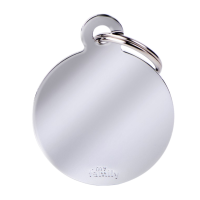 SILCA My Family Round Disc ID Tag With Split Ring Large Chrome