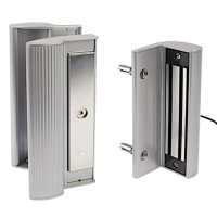LOCINOX Surface Mounted MAG3000 Electromagnetic Gate Lock With Integrated Handle Silver