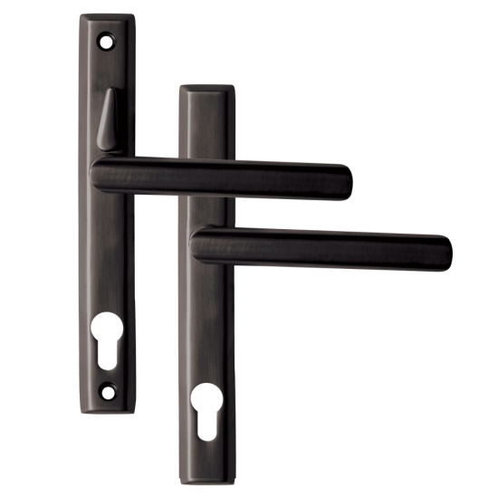 LOXTA Stealth Lever Handle (Euro External) - 211mm 92PZ Double Locking Polished Black - Click Image to Close
