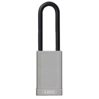 ABUS 74HB Series Long Shackle Lock Out Tag Out Coloured Aluminium Padlock Grey