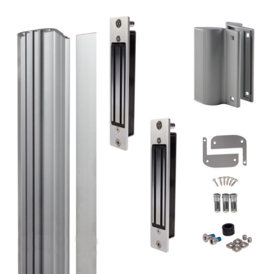 LOCINOX N-Line B-Mag Kit For Swing Gates Silver - Click Image to Close