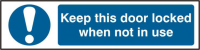 ASEC `Keep This Door Locked When Not In Use` 200mm x 50mm Self Adhesive Sign 1 Per Sheet