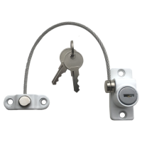 Asec Vital 200mm x 3.5mm Lockable Cable Window Restrictor 200mm White