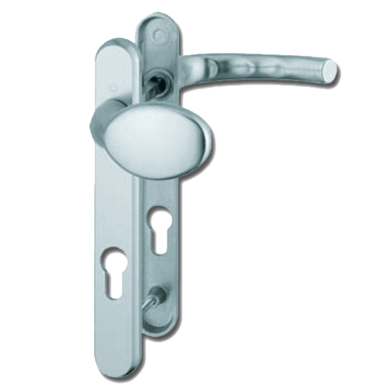 HOPPE Atlanta UPVC Lever / Moveable Pad Door Furniture 77G/3831N/1710 92mm Centres Silver - Click Image to Close