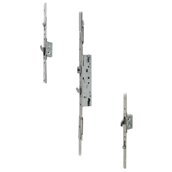 DOORMASTER Professional Lever Operated Latch & Hook - 2 Adjustable Hooks 2 Rollers (UPVC Door) 35/92 - Click Image to Close