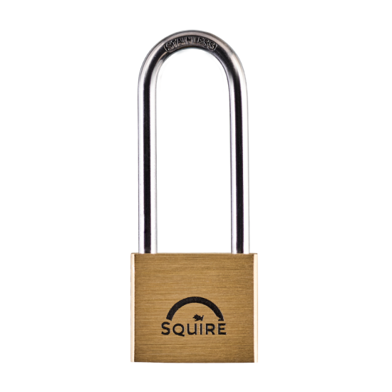 SQUIRE Lion Brass Long Shackle Padlock with Stainless Steel Shackle 40mm - Click Image to Close
