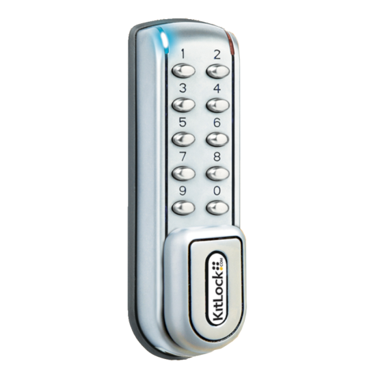 CODELOCKS KL1200 Battery Operated Digital Cabinet Lock Silver Grey - Click Image to Close