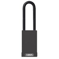 ABUS 74HB Series Long Shackle Lock Out Tag Out Coloured Aluminium Padlock Black