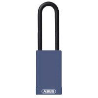ABUS 74HB Series Long Shackle Lock Out Tag Out Coloured Aluminium Padlock Blue