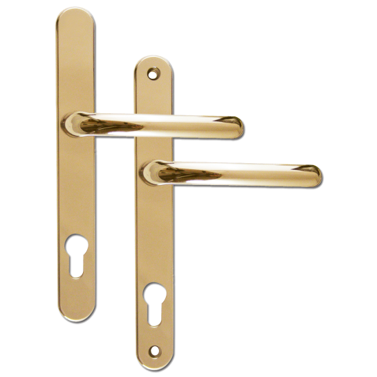 FAB & FIX Balmoral 92PZ Lever/Lever UPVC Furniture Brass - Click Image to Close