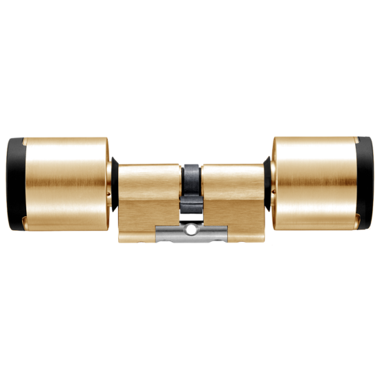 EVVA AirKey Euro Double Proximity - Proximity Cylinder Sizes 97mm to 122mm Polished Brass - Click Image to Close