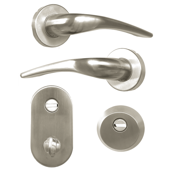 HOOPLY FT09 Lever Handle On Rose & Escutcheon Set with Thumbturn Left Hand - Click Image to Close