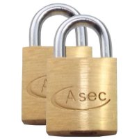 ASEC KA Open Shackle Brass Padlock 20mm KA Pair Visi