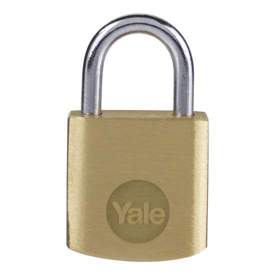YALE Y110B Brass Open Shackle Padlock 40mm Single Keyed To Differ - Click Image to Close