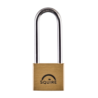 SQUIRE Lion Brass Long Shackle Padlock with Stainless Steel Shackle 40mm