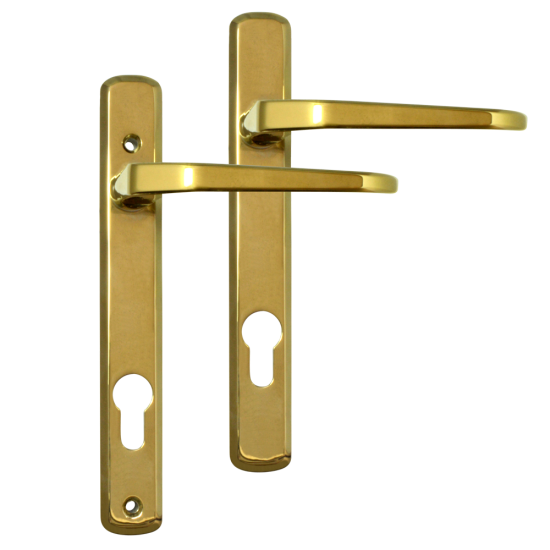 AVOCET 92 Lever/Lever UPVC Furniture - 160mm Fixings Gold - Click Image to Close