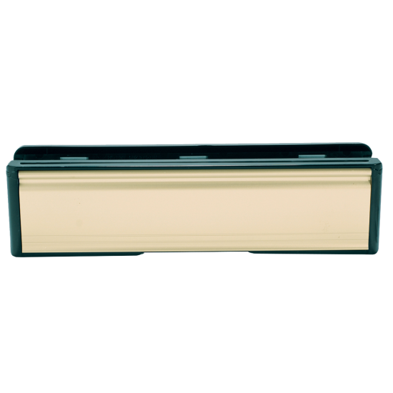 UPVC Letter Box - 265mm Wide 250mm Gold - Click Image to Close