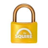 SQUIRE BR40 Open Shackle Brass Padlock With Brass Shackle KA KA (21352) Yellow