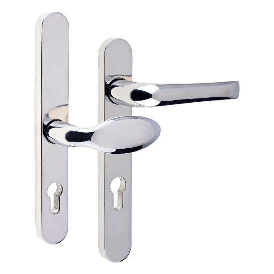 MILA Supa 92 Lever/Pad - 240mm Backplate Polished Stainless Steel - Click Image to Close