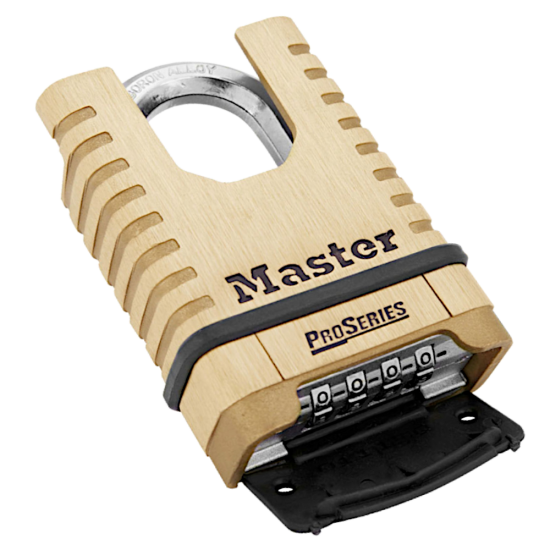 MASTER LOCK ProSeries 1177D Combination Padlock Closed Shackle 57mm Brass Body Closed Shackle - Click Image to Close