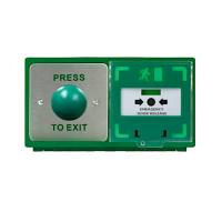 ICS Dual Unit MCP110 Call Point With Green Dome Exit Button Horizontal DBB-H-04-110-H