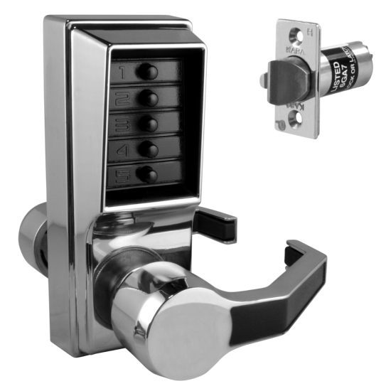 DORMAKABA Simplex L1000 Series L1041B Digital Lock Lever Operated With Key Override & Passage Set SC RH No Cylinder LR1041B-26D - Click Image to Close